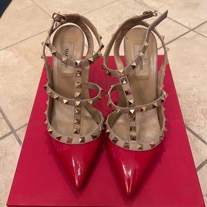 Valentino Patent Rockstud Caged Pumps
